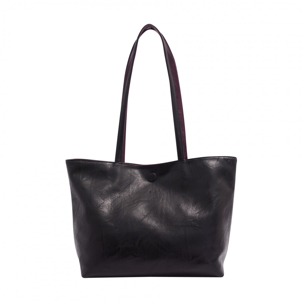 Brooke 2-in-1 Reversible Tote - Black / Eggplant 